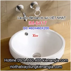 Lavabo đặt bàn,tô sứ Việt Nhật IM-6417