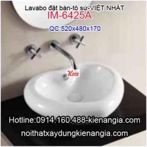 Lavabo đặt bàn,tô sứ Việt Nhật IM-6425A