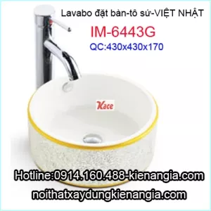 Lavabo đặt bàn,tô sứ Việt Nhật IM-6443G