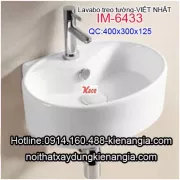 Lavabo tròn nhỏ treo tường Việt Nhật IM-6433