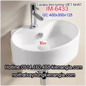 Lavabo tròn nhỏ treo tường Việt Nhật IM-6433