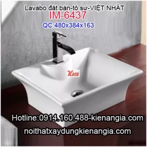 Lavabo đặt bàn,tô sứ Việt Nhật IM-6437