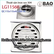 Thoát sàn WC inox 304 115x115 O60-90 Bảo LG11560