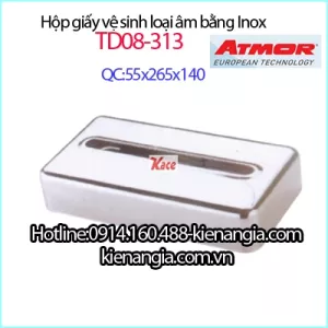 Hộp giấy vệ sinh âm Inox Atmor TD08-313
