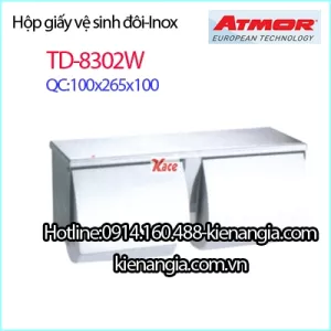 Hộp giấy vệ sinh đôi Inox Atmor TD8302W