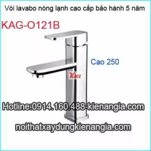 Vòi lavabo nóng lạnh vuông cao cấp KAG-0121B
