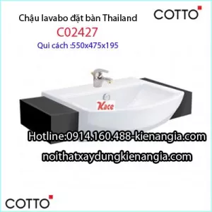 Chậu lavabo đặt bàn Thái Lan Cotto C02427
