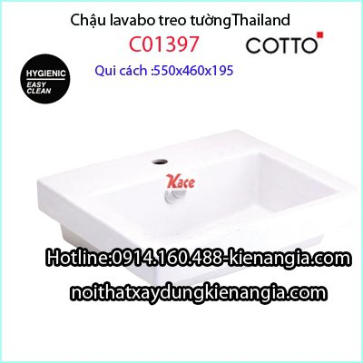 Chậu lavabo treo tườngThailand Cotto-C01397
