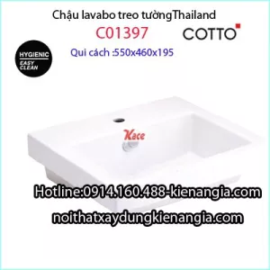 Chậu lavabo treo tườngThailand Cotto-C01397