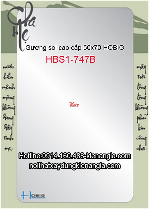 Gương kính Hobig cao cấp 50x70 HBS1-747B