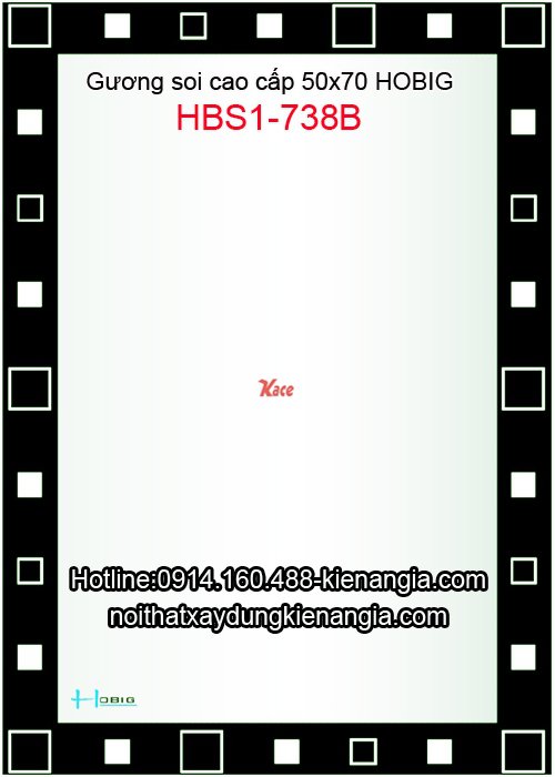 Gương soi  Hobig cao cấp 50x70 HBS1-738B