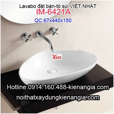 Lavabo đặt bàn,tô sứ Việt Nhật IM-6421A