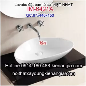 Lavabo đặt bàn,tô sứ Việt Nhật IM-6421A