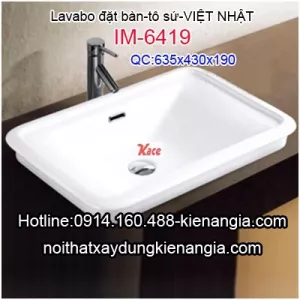 Lavabo đặt bàn,tô sứ Việt Nhật IM-6419