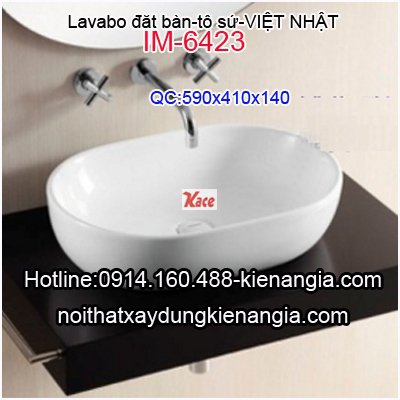 Lavabo đặt bàn,tô sứ Việt Nhật IM-6423