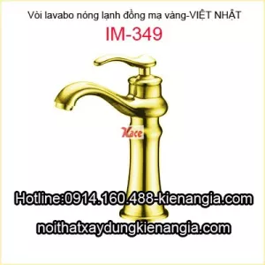 Vòi lavabo nóng lạnh đồng mạ vàng IMEX IM-349