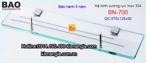 Kệ kiếng cường lực inox 304 inox Bảo KAG-M1-1002
