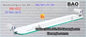 Kệ kính cường lực inox 304 inox Bảo M6-602