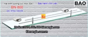 Kệ gương kính cường lực inox 304 inox Bảo KAG-BN800