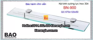 Kệ kính cường lực inox 304 inox Bảo KAG-BN900