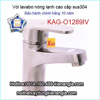 Vòi chậu lavabo inox 304 nóng lạnh KAG-O1289IV