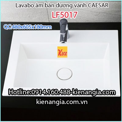 Lavabo âm bàn dương vành Caesar LF5017