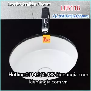 Chậu lavabo tròn âm bàn âm vành Caesar LF5118 BM2026