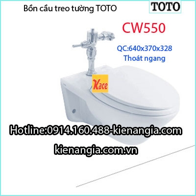 Bồn cầu treo tường van xả,thoát ngang TOTO CW550