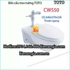 Bồn cầu treo tường van xả,thoát ngang TOTO CW550