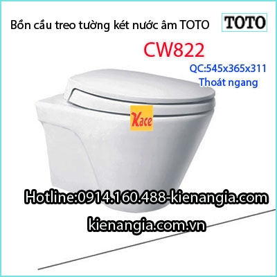 Bồn cầu treo tường két âm TOTO CW822