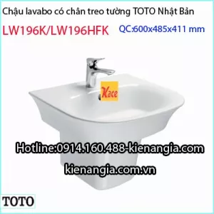 Chậu lửng lavabo chân treo TOTO LW196K-LW196HFK
