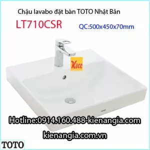Chậu rửa lavabo vuông đặt bàn TOTO LT710CSR