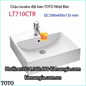 Chậu rửa lavabo vuông đặt bàn TOTO LT710CTR