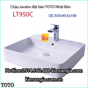 Lavabo vuông đặt bàn TOTO LT950C