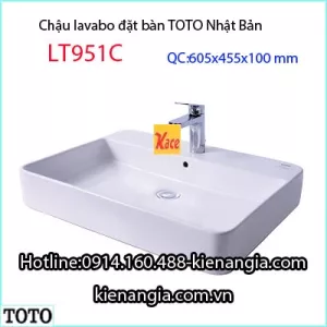 Lavabo vuông đặt bàn TOTO LT951C