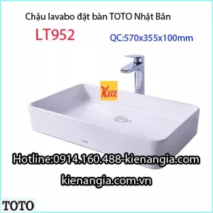 Chậu lavabo vuông đặt bàn TOTO LT952