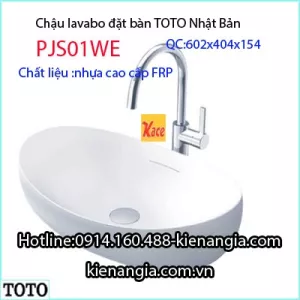 Chậu lavabo TOTO bằng nhựa cao cấp đặt bàn PJS01WE