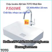 Chậu lavabo TOTO bằng nhựa cao cấp đặt bàn PJS03WE