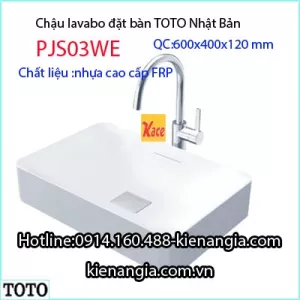 Chậu lavabo TOTO bằng nhựa cao cấp đặt bàn PJS03WE