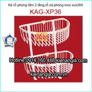 Kệ rổ thằng 2 tầng phòng tắm inox 304 KAG-XP36