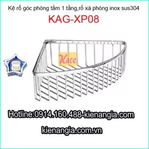 Rổ xà phòng,kệ góc 1 tầng inox sus 304 KAG-XP08