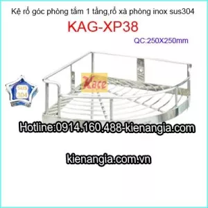 Kệ rổ góc phòng tắm 1 tầng inox 304 KAG-XP38