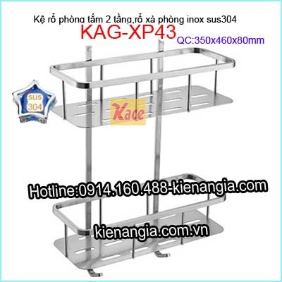 Kệ rổ xà phòng 2 tầng Sus304-KAG-XP43