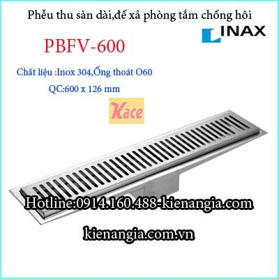 Thoát sàn,phễu thu phòng tắm Inax dài 600 PBFV600