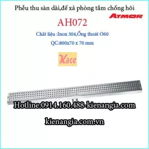 Xả lọc rác inox dài Atmor 70x800xD60 KAG-AH072