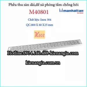 Xả phòng tắm hình chữ nhật Manhattan 60x800xD6 KAG-M40801