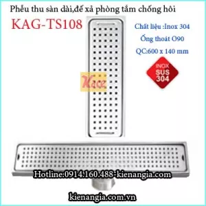 Thoát sàn chống hôi dài 140x600 D90 KAG-TSD108