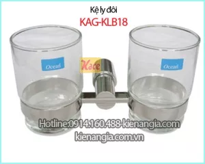 Kệ ly đôi đế inox đúc phòng tắm KAG-KLB18