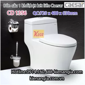 Bệt két liền,bàn cầu 1 khối Caesar CD1356