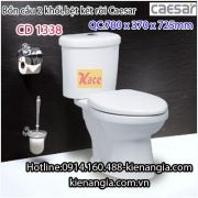 Bồn cầu bệt 2 khối Caesar 2 nhấn CD1338